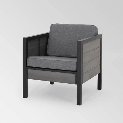 Jax Set Of 2 Faux Wood Club Chairs - Gray/Black - Christopher Knight Home 3 Jax Set Of 2 Faux Wood Club Chairs - Gray/Black - Christopher Knight Home - Image 3