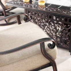 5pc Set With 48" Rectangle Outdoor Aluminum Fire Table & Four Swivel Rocking Chairs & Wind Blocker - Oakland Living 26 5pc Set With 48" Rectangle Outdoor Aluminum Fire Table & Four Swivel Rocking Chairs & Wind Blocker - Oakland Living -Sunnydaze Decor Store GUEST 3cecf141 3e69 4547 8920 55e9858cf759 1