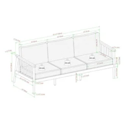 Saracina Home Modern Boho Eucalyptus Outdoor Spindle Sofa With Cushions -Sunnydaze Decor Store GUEST 3d8e4406 bf24 47ef b778 46137a40d20d