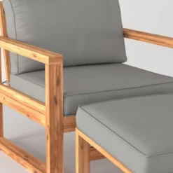 Galia 2pc Square Leg Acacia Wood Chair And Ottoman With Cushions - Brown - Saracina Home 20 Galia 2pc Square Leg Acacia Wood Chair And Ottoman With Cushions - Brown - Saracina Home -Sunnydaze Decor Store GUEST 3de53d41 3e21 483c b5fd dd00d2e5b95e