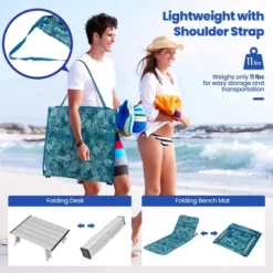 Tangkula 3PCS Folding Beach Mat Set Adjustable Beach Lounge Chair & Side Table Set -Sunnydaze Decor Store GUEST 3dedfc1c 7435 4f99 a690 1e90b5039df6