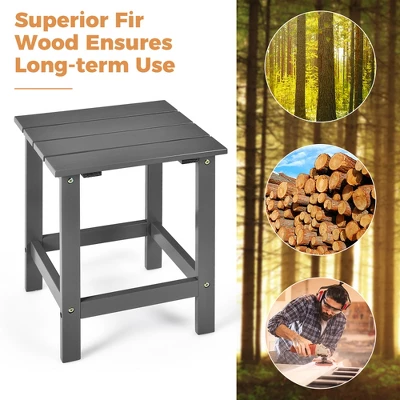 Costway 3PCS Patio Adirondack Chair Side Table Set Solid Wood Garden Deck Grey 6 Costway 3PCS Patio Adirondack Chair Side Table Set Solid Wood Garden Deck Grey - Image 6