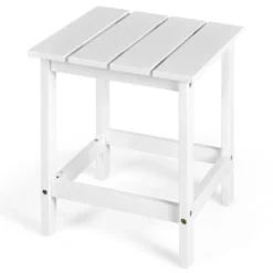 Costway Patio 15" End Side Coffee Table Square Wooden Slat Garden Deck WhiteBlackGray -Sunnydaze Decor Store GUEST 3f02eb87 2323 45ff ba27 bf584e21c0fe