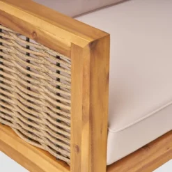 Linwood 3pc Wood And Wicker Sectional Sofa Set - Christopher Knight Home -Sunnydaze Decor Store GUEST 3fd81636 b474 45ba 994c 6195df5c8e87