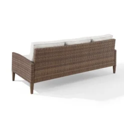 Capella Outdoor Wicker Sofa - Cream/Brown - Crosley 16 Capella Outdoor Wicker Sofa - Cream/Brown - Crosley -Sunnydaze Decor Store GUEST 41be429c 65f5 4363 8b53 2863f7e165cf