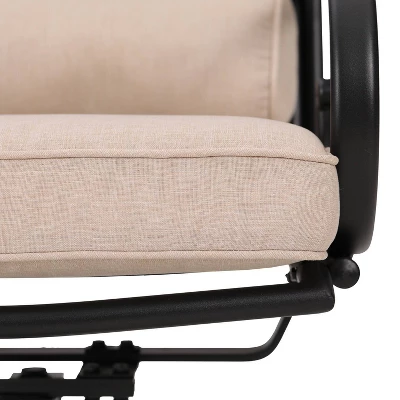 5pc Outdoor Dining Set With Swivel Chairs With Seat & Back Cushions & Square Metal Table With Umbrella Hole - Captiva Designs 14 5pc Outdoor Dining Set With Swivel Chairs With Seat & Back Cushions & Square Metal Table With Umbrella Hole - Captiva Designs - Image 14