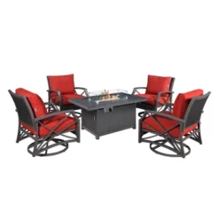 Kinger Home Novi 5-Piece Rattan Wicker Propane Fire Pit Set With An Aluminum Frame 27 Kinger Home Novi 5-Piece Rattan Wicker Propane Fire Pit Set With An Aluminum Frame -Sunnydaze Decor Store GUEST 42b11eb8 6657 4cac 9619 9524fbaef6f6