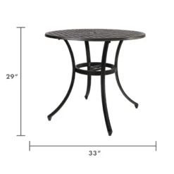 Kinger Home 34-inch Patio Dining Table, Round Outdoor Dining Table, Cast Aluminum Patio Furniture Table, Brown -Sunnydaze Decor Store GUEST 43b7fa51 b6b1 4cb4 8614 3f0319ad4f52