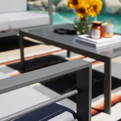 Patio Aluminum Outdoor Loveseat, Patio Sofa Couch Chair With Cushions (Grey) -Sunnydaze Decor Store GUEST 456a35d2 7c53 4dba 920a 17cb414077b5 1