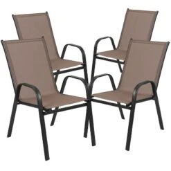 Emma And Oliver Five Piece Patio Dining Set - Square Table With Powder Coated Frame And Tempered Glass Top & 4 Flex Comfort Stack Chairs 19 Emma And Oliver Five Piece Patio Dining Set - Square Table With Powder Coated Frame And Tempered Glass Top & 4 Flex Comfort Stack Chairs -Sunnydaze Decor Store GUEST 459c04b1 1edd 452b ae1d e582f9af82be