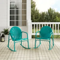 Griffith Set Of 2 Metal Rocking Chairs - Crosley -Sunnydaze Decor Store GUEST 46aed1d5 dd03 4f65 b804 759f3be8af5e