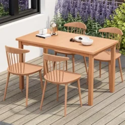 Costway Patio Rectangle Dining Table Teak Wood Spacious Slatted Tabletop Outdoor Up To 6 -Sunnydaze Decor Store GUEST 4862b43f ede1 4f01 87ef 9b925e421083