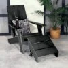Italica 2pc Modern Adirondack Chair And Folding Ottoman - Highwood