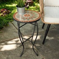 Outdoor Mosaic Accent Side Table - Haven Way -Sunnydaze Decor Store GUEST 494a6bea da98 4695 825d cf4737354e2f