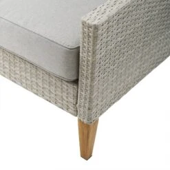 Capella Outdoor Wicker Sofa - Gray/Acorn - Crosley -Sunnydaze Decor Store GUEST 496d9db3 c562 498d 8986 4c9dc827d738 1