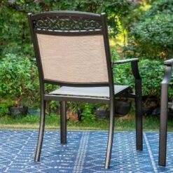 7pc Outdoor Dining Set With Sling Chairs & Metal Rectangle Table With Umbrella Hole - Captiva Designs -Sunnydaze Decor Store GUEST 4a77c5ed 2711 40c7 8129 a8f67812de81 1
