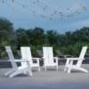 Merrick Lane Set Of 4 Modern All-Weather Poly Resin Wood Adirondack Chairs