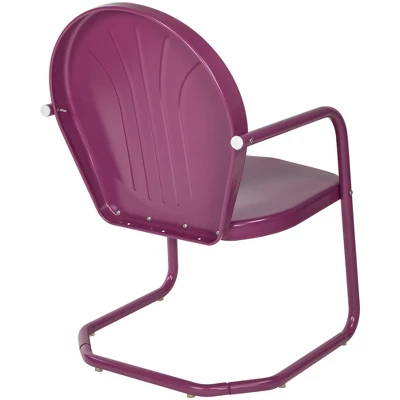 Northlight 34-Inch Outdoor Retro Tulip Armchair, Purple 4 Northlight 34-Inch Outdoor Retro Tulip Armchair, Purple - Image 4