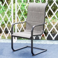 5pc Patio Set With Steel Table With 2" Umbrella Hole & Padded Sling C-Spring Arm Chairs - Captiva Designs -Sunnydaze Decor Store GUEST 4bae0415 5d46 48bc b9b3 c104e480d8b9 1