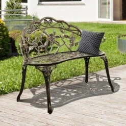 Costway Outdoor Garden Bench Chair Loveseat Cast Aluminum Patio Antique Rose 10 Costway Outdoor Garden Bench Chair Loveseat Cast Aluminum Patio Antique Rose -Sunnydaze Decor Store GUEST 4c7a5c81 5669 483a a1b2 b4c4f2c525fb