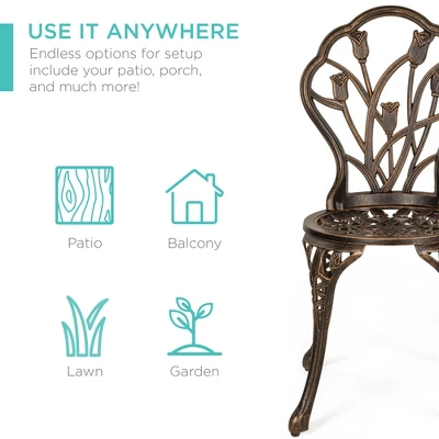 Best Choice Products 3-Piece Cast Aluminum Patio Bistro Furniture Set W/ Antique Finish 1 Best Choice Products 3-Piece Cast Aluminum Patio Bistro Furniture Set W/ Antique Finish