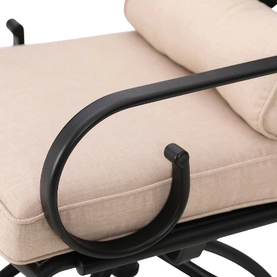 5pc Outdoor Dining Set With Swivel Chairs With Seat & Back Cushions & Square Metal Table With Umbrella Hole - Captiva Designs 12 5pc Outdoor Dining Set With Swivel Chairs With Seat & Back Cushions & Square Metal Table With Umbrella Hole - Captiva Designs - Image 12