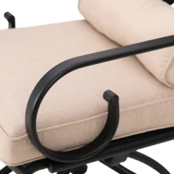 7pc Outdoor Dining Set With Svivel Chairs With Cushions & Large Metal Rectangle Table With Umbrella Hole - Captiva Designs -Sunnydaze Decor Store GUEST 4cb2b40f f40e 46f9 8929 e7355eff2be8