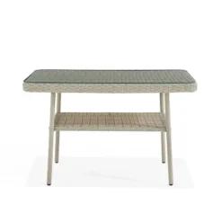 42" X 26" All-Weather Wicker Windham Outdoor Cocktail Table Gray - Alaterre Furniture
