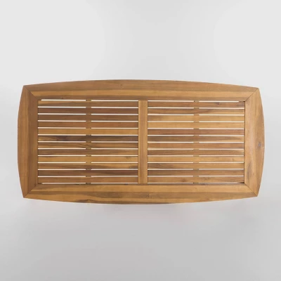 Llando 7-pc Acacia Wood Dining Set - Teak/Blue - Christopher Knight Home 5 Llando 7-pc Acacia Wood Dining Set - Teak/Blue - Christopher Knight Home - Image 5