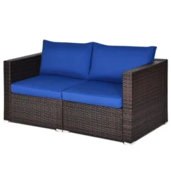 Costway 4PCS Patio Rattan Corner Sofa Sectional Furniture Set Navy Cushion 10 Costway 4PCS Patio Rattan Corner Sofa Sectional Furniture Set Navy Cushion -Sunnydaze Decor Store GUEST 4d4da3ba 09bb 4e00 8377 1e9e0c3f9f73 1