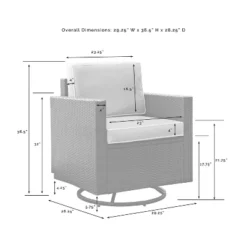 Palm Harbor 5pc Outdoor Wicker Conversation Set With Fire Table - Gray - Crosley -Sunnydaze Decor Store GUEST 504d9df6 59bb 4823 b99c 7977fb3118ef