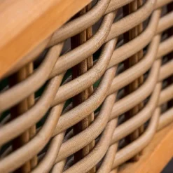 Cambridge Casual Auburn Teak & Wicker Outdoor Patio Daybed With Cushion Brown/Blue -Sunnydaze Decor Store GUEST 51d92a18 6129 4261 a276 c081bf143388