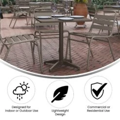 Emma And Oliver 27.5'' Square Aluminum Indoor-Outdoor Table Set With 4 Slat Back Chairs 19 Emma And Oliver 27.5'' Square Aluminum Indoor-Outdoor Table Set With 4 Slat Back Chairs -Sunnydaze Decor Store GUEST 51fa6eee e6e6 40c9 a7c7 8f8630564c56