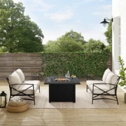 Kaplan 3pc Outdoor Conversation Set With Fire Table & 2 Loveseats - Oatmeal - Crosley 17 Kaplan 3pc Outdoor Conversation Set With Fire Table & 2 Loveseats - Oatmeal - Crosley -Sunnydaze Decor Store GUEST 520a3d63 72a7 4f8b ace2 5f3e2e1a74bf