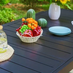 9pc Outdoor Dining Set With Extendable Table & Rattan Wicker Chairs With Cushions - Captiva Designs -Sunnydaze Decor Store GUEST 5276d8ba a5b8 4eff b44a 94c430be7684 1