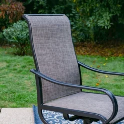 7pc Outdoor Dining Set With Swivel Sling Chairs & Large Metal Rectangle Table With Umbrella Hole - Gray - Captiva Designs 19 7pc Outdoor Dining Set With Swivel Sling Chairs & Large Metal Rectangle Table With Umbrella Hole - Gray - Captiva Designs -Sunnydaze Decor Store GUEST 534f33f2 8e88 43b9 b16c ae4c297d8528