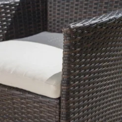 Oslo 9pc Acacia Wood & Wicker Patio Dining Set - Brown - Christopher Knight Home -Sunnydaze Decor Store GUEST 53ab2c2c da0d 4941 b26d e0eeae99f46f