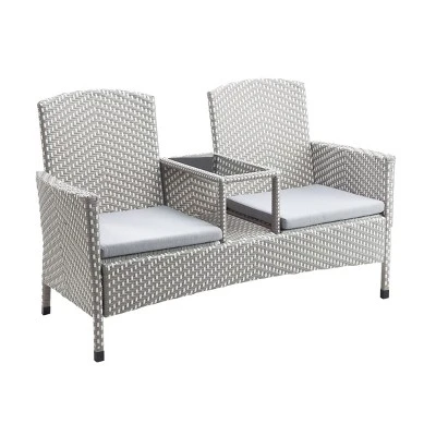 2pc Maksville Aluminum Patio Loveseat & Storage Bench - MiBasics 14 2pc Maksville Aluminum Patio Loveseat & Storage Bench - MiBasics - Image 14