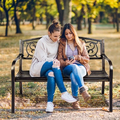 Costway Garden Bench Outdoor Furniture Porch Path Loveseat Chair 2 Costway Garden Bench Outdoor Furniture Porch Path Loveseat Chair - Image 2