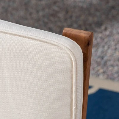 Casa Acacia Wood Loveseat Brown/Cream - Christopher Knight Home 3 Casa Acacia Wood Loveseat Brown/Cream - Christopher Knight Home - Image 3