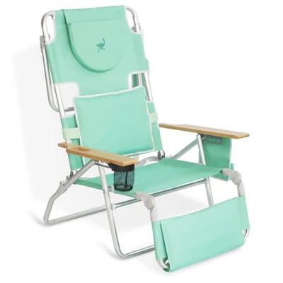Ostrich Deluxe Padded 3-N-1 Lightweight Portable Adjustable Outdoor Folding Chair For Lawn Beach Lake Camping Lounge With Footrest, Teal (4 Pack) 1 Ostrich Deluxe Padded 3-N-1 Lightweight Portable Adjustable Outdoor Folding Chair For Lawn Beach Lake Camping Lounge With Footrest, Teal (4 Pack)