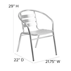 Flash Furniture Commercial Aluminum Indoor-Outdoor Restaurant Stack Chair With Triple Slat Back And Arms -Sunnydaze Decor Store GUEST 5547c107 d9a4 445c 918d 7bcce3504d56