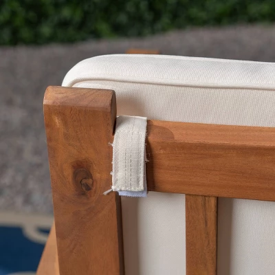 Casa Acacia Wood Loveseat Brown/Cream - Christopher Knight Home 2 Casa Acacia Wood Loveseat Brown/Cream - Christopher Knight Home - Image 2