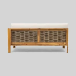 Linwood 3pc Wood And Wicker Sectional Sofa Set - Christopher Knight Home -Sunnydaze Decor Store GUEST 56608f82 7ae8 4edf 895c 08d10c4740d6