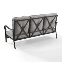 Dahlia Outdoor Steel Sofa Taupe/Matte Black - Crosley -Sunnydaze Decor Store GUEST 590d8087 2eb4 4a5c 9b32 b02d3bf36277