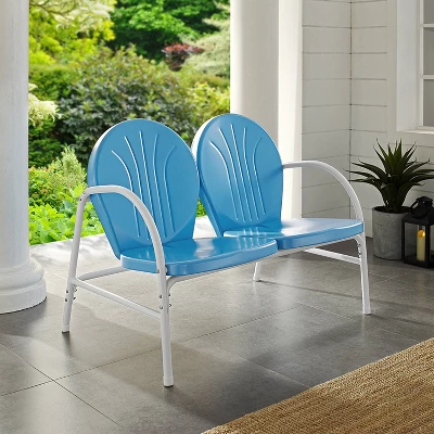 Griffith Outdoor Loveseat - Sky Blue - Crosley 1 Griffith Outdoor Loveseat - Sky Blue - Crosley