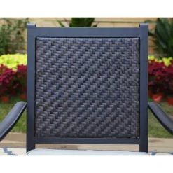 5pc Patio Dining Set With 360 Swivel Chairs With Cushions And Square Net-Shaped Steel Table - Captiva Designs -Sunnydaze Decor Store GUEST 59aa2ff8 f390 4bfd 98f7 3b3619a75ddc