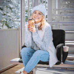 Flash Furniture Extra Wide Foldable Reclining Heated Stadium Chair With Backpack Straps - Black -Sunnydaze Decor Store GUEST 5a3151d2 0c13 460f 932c bb8de5d87339