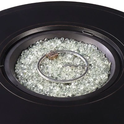 5pc Outdoor Dining Set With 44" Round Fire Table, 4 Deep Seating Swivel Rocking Chairs & Table Fabric Covers - Tan/Copper - Oakland Living 5 5pc Outdoor Dining Set With 44" Round Fire Table, 4 Deep Seating Swivel Rocking Chairs & Table Fabric Covers - Tan/Copper - Oakland Living - Image 5