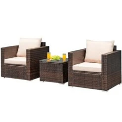 Costway 3PCS Patio Rattan Outdoor Furniture Set W/ Cushioned Sofa Coffee Table 14 Costway 3PCS Patio Rattan Outdoor Furniture Set W/ Cushioned Sofa Coffee Table -Sunnydaze Decor Store GUEST 5af0ee94 e1d2 455b a47c 842d7209e0f1